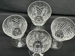 Set of 4 Waterford CLARE Crystal Claret Wine Glasses 5 7/8 Tall