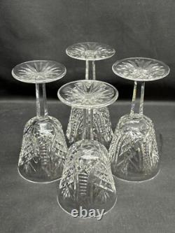Set of 4 Waterford CLARE Crystal Claret Wine Glasses 5 7/8 Tall
