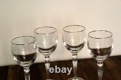 Set of 4 Waterford Crystal Carleton Platinum Rim 7 3/4 Wine Glass