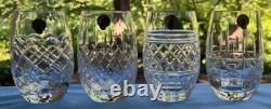 Set of 4 Waterford Crystal Castle Stemless Wine Glasses #1055243 NEW in Box