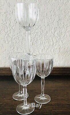Set of 4 Waterford Crystal Glass Marquis Omega Stem Wine Water Goblets 8 1/2