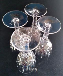 Set of 4 Waterford Crystal Kildare Claret Wine Glasses 6-1/2H