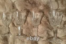 Set of 4 Waterford Crystal Lismore Claret Wine Glasses 5 7/8 Goblets Ireland