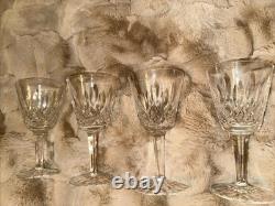 Set of 4 Waterford Crystal Lismore Claret Wine Glasses 5 7/8 Goblets Ireland
