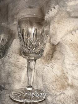 Set of 4 Waterford Crystal Lismore Claret Wine Glasses 5 7/8 Goblets Ireland