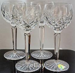 Set of 4 Waterford Crystal Lismore White Wine Hock Glasses