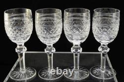 Set of 4 Waterford Cut Crystal Castletown 7 1/8 Inch Claret Glasses