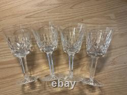 Set of 4 Waterford Lismore Claret Wine Glasses with Box Free Shipping