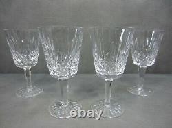 Set of 4 Waterford Lismore Pattern Water Wine Goblet Glasses 6 7/8 tall
