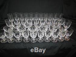 Set of 45 Lalique Crystal Valencay Wine Glasses Stems Estate of Jacques Jugeat