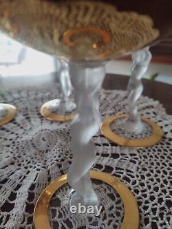 Set of 5 Bayel Bacchante Gold Nude Wine Glasses Excellent condition