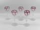 Set of 5 Cut to Clear Purple/Amethyst Crystal Overlay Hock Wine Glasses