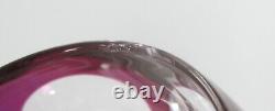 Set of 5 Cut to Clear Purple/Amethyst Crystal Overlay Hock Wine Glasses