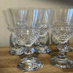Set of 5 Val St Lambert Josephine Charlotte Large Water or Red Wine Goblets