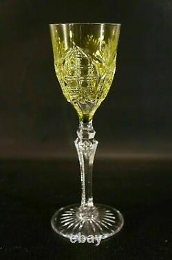 Set of 5 Vintage VAL ST LAMBERT Richepin Cut to Clear Crystal Wine Water Goblet