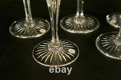 Set of 5 Vintage VAL ST LAMBERT Richepin Cut to Clear Crystal Wine Water Goblet