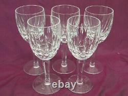 Set of 5 WATERFORD crystal KILDARE claret wine glasses 6.5