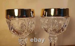 Set of 6 24kt NACHTMANN BLEIKRISTALL Napoleon WINE Cordial GLASSES from GERMANY