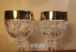 Set of 6 24kt NACHTMANN BLEIKRISTALL Napoleon WINE Cordial GLASSES from GERMANY