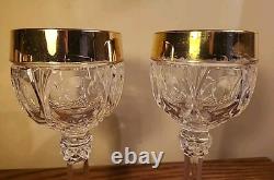 Set of 6 24kt NACHTMANN BLEIKRISTALL Napoleon WINE Cordial GLASSES from GERMANY