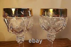 Set of 6 24kt NACHTMANN BLEIKRISTALL Napoleon WINE Cordial GLASSES from GERMANY