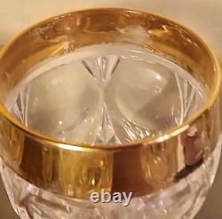 Set of 6 24kt NACHTMANN BLEIKRISTALL Napoleon WINE Cordial GLASSES from GERMANY