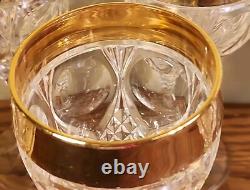 Set of 6 24kt NACHTMANN BLEIKRISTALL Napoleon WINE Cordial GLASSES from GERMANY