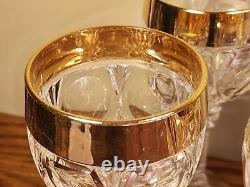 Set of 6 24kt NACHTMANN BLEIKRISTALL Napoleon WINE Cordial GLASSES from GERMANY