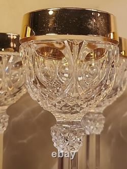 Set of 6 24kt NACHTMANN BLEIKRISTALL Napoleon WINE Cordial GLASSES from GERMANY