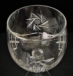 Set of 6 Ajka Csopak Hungary Pinwheel Crystal Hock Wine Glasses 7 5/8