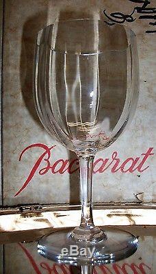 Set of 6 BACCARAT Crystal Montaigne-Optic Claret Wine Glasses 5 3/4 New in Box