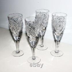 Set of 6 Crystal Champagne Glasses 7 Tall Stem Goblet Coupe Wine Rare Vintage