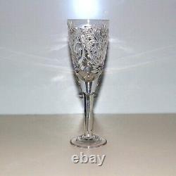 Set of 6 Crystal Champagne Glasses 7 Tall Stem Goblet Coupe Wine Rare Vintage