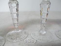 Set of 6 Crystal Colored Cut To Clear Czech Bohemian Cordial/Wine Glass 5 1/4
