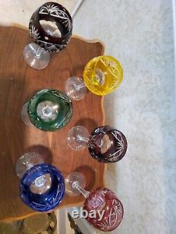 Set of 6 Crystal Long Stem Wine Glasses