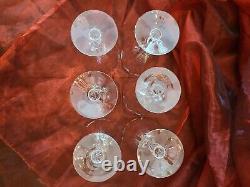 Set of 6 Fostoria Pearl Shell Vintage Iridescent Optic Crystal Wine Glasses MINT