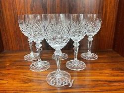 Set of (6) GALWAY CRYSTAL Blarney 6.75 White Wine Glasses withBox EXCELLENT