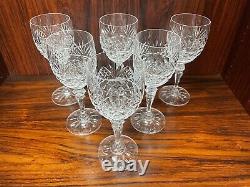 Set of (6) GALWAY CRYSTAL Blarney 6.75 White Wine Glasses withBox EXCELLENT