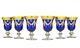 Set of 6 Interglass Italy Crystal Glasses Cobalt Blue Italian Wine Goblets