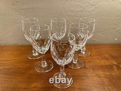 Set of (6) Josair BLANKA Pattern Crystal Wine Goblets Glasses 5 3/4