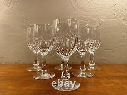 Set of (6) Josair BLANKA Pattern Crystal Wine Goblets Glasses 5 3/4