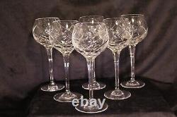 Set of 6 Mikasa OLYMPUS Crystal HOCK WINE 8-3/8 Glasses Cut Swirl