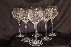 Set of 6 Mikasa OLYMPUS Crystal HOCK WINE 8-3/8 Glasses Cut Swirl