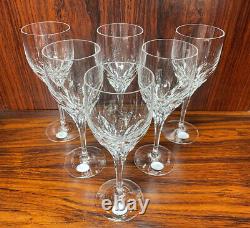 Set of (6) NEW Gorham Diamond Clear 7 5/8 Crystal Wine Glasses