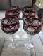 Set of 6 Nachtmann Bleikristall Germany Amethyst Cut to Clear 8.15 Wine Goblets