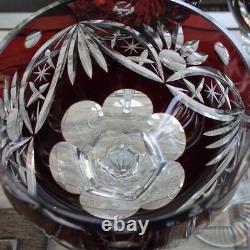Set of 6 Nachtmann Bleikristall Germany Amethyst Cut to Clear 8.15 Wine Goblets
