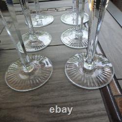 Set of 6 Nachtmann Bleikristall Germany Amethyst Cut to Clear 8.15 Wine Goblets