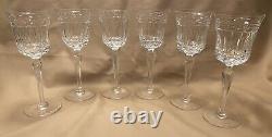 Set of 6 Rogaska Crystal Wine Glasses Water Goblets RGS3 Leaf Vine 8 Tall 5 Oz