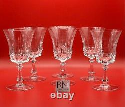 Set of (6) VAL ST. LAMBERT Crystal GLENDALE Wine Water Goblets 7 Belgium