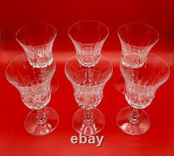 Set of (6) VAL ST. LAMBERT Crystal GLENDALE Wine Water Goblets 7 Belgium